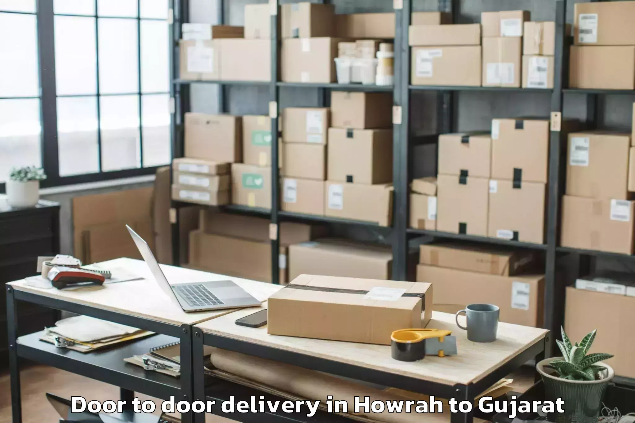 Professional Howrah to Khambha Door To Door Delivery